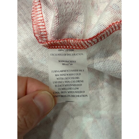 Threehearts Red Pink Ikat Print Zip Up Tunic Blouse Sz Small - Picture 5 of 10